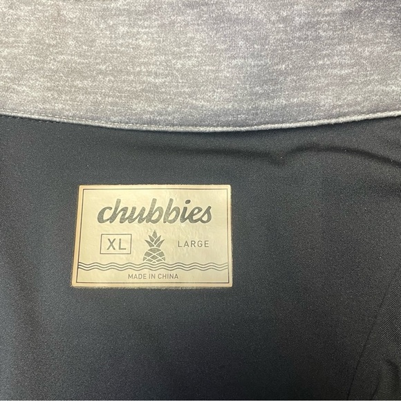 Chubbies The Obsidian Movementum 1/4 Quarter-Zip Pullover Black Gold Men's XL - Picture 7 of 13
